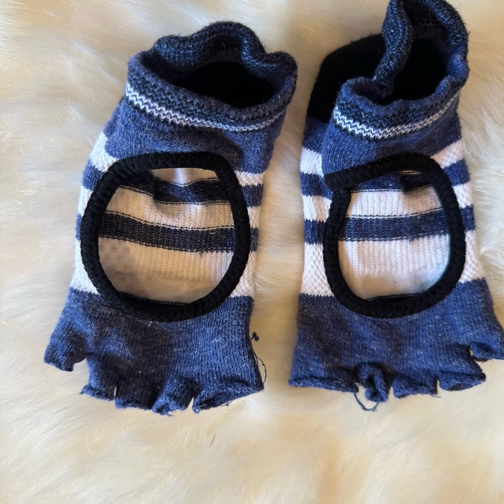 Striped Blue and White Dog Socks